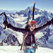 Happiness on the top of the Aiguille Verte, ready to ski down the Whymper couloir ©Boris_Dufour